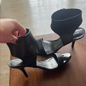 Levity Black Heeled Sandals
